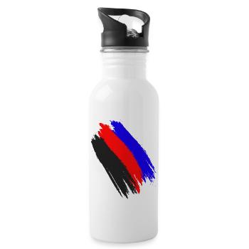 Polyamorie Flagge Polyamorös Fahne Pride Polyamory - Trinkflasche mit integriertem Trinkhalm - Weiß - Rechts