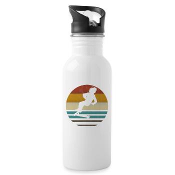 Stunt scooter stunt scooter kick scooter retro vintage - Water bottle with straw - white - Right