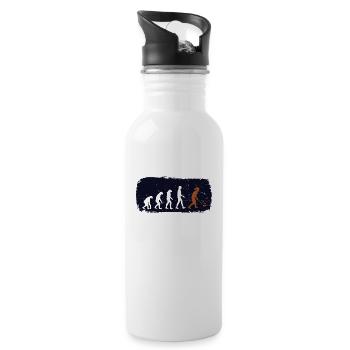 Hockey Evolution Retro Feldhockey Spielerin - Trinkflasche mit integriertem Trinkhalm - Weiß - Rechts