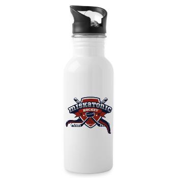 Miskatonic University Arkham Massachussetts - Trinkflasche mit integriertem Trinkhalm - Weiß - Rechts