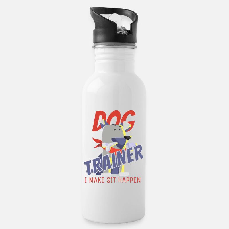 Hundetrainer - Trinkflasche mit integriertem Trinkhalm - Weiß