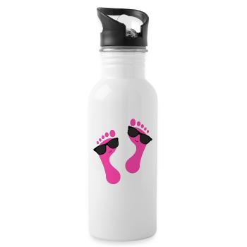 Foot care pedicure podiatrist nail salon gift - Water bottle with straw - white - Right
