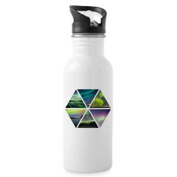 Polar Lichter - Trinkflasche mit integriertem Trinkhalm - Weiß - Rechts