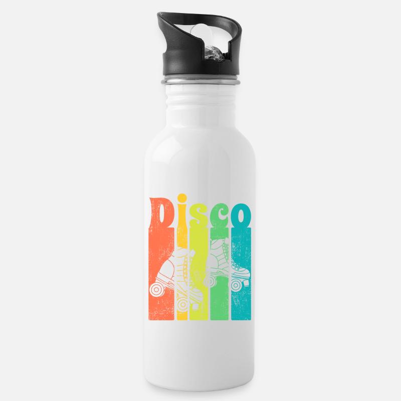 Disco - Water bottle with straw - white