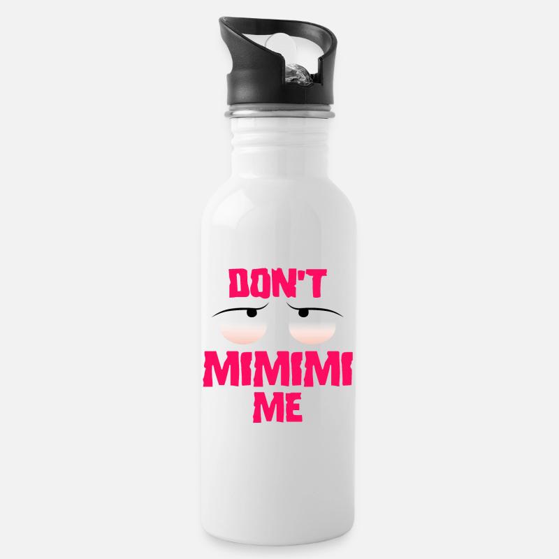 Lustige Sprüche mimimi - Trinkflasche mit integriertem Trinkhalm - Weiß