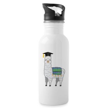 Licence Master Licence Llama Alpaga - Gourde avec paille intégrée - blanc - Droite