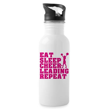 Cheerleading cheerleader disant cadeau femmes - Gourde avec paille intégrée - blanc - Droite