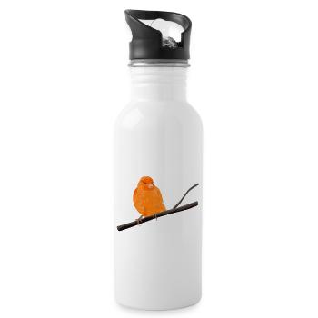 Canari sur branche - Gourde avec paille intégrée - blanc - Droite