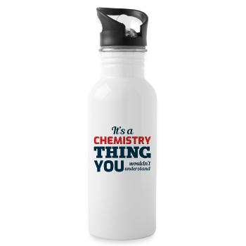 Chemistry Lovers Funny Sayings Jokes Humor Student - Water bottle with straw - white - Right