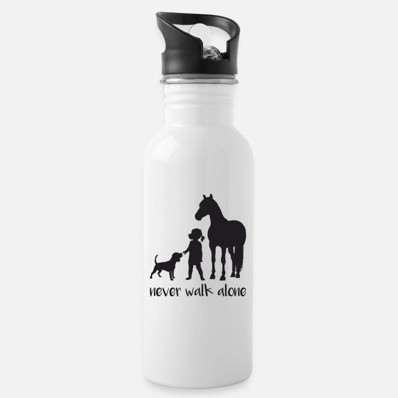 süßes Pferd Geschenk Pferde reiten pony - Trinkflasche mit integriertem Trinkhalm - Weiß
