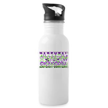 Parental advisory text design - Water bottle with straw - white - Right