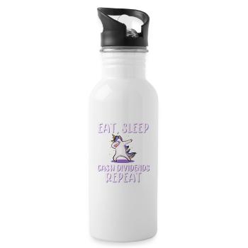 Dab Dabbing Unicorn Dividends from Stock Loves - Gourde avec paille intégrée - blanc - Droite