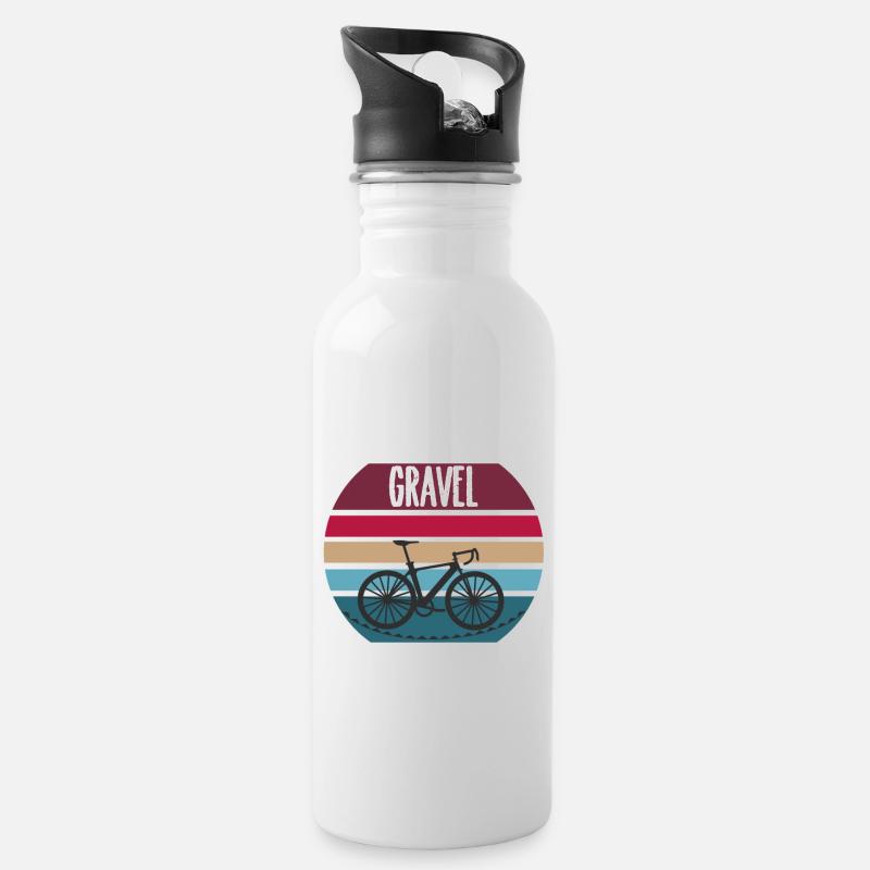 T-shirt de vélo de gravier - Gourde avec paille intégrée - blanc
