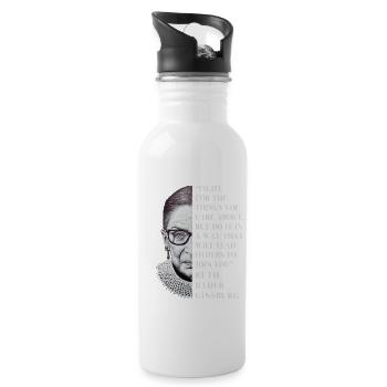 Fight For The Things You Care About Notorious RBG - Water bottle with straw - white - Right