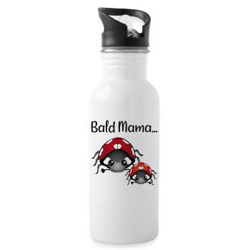 Marienkäfer Mama Schwangerschaft Geschenk Damen - Trinkflasche mit integriertem Trinkhalm - Weiß - Rechts
