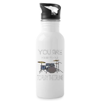Batteur, tu n'es jamais trop vieux pour jouer de la batterie - Gourde avec paille intégrée - blanc - Droite