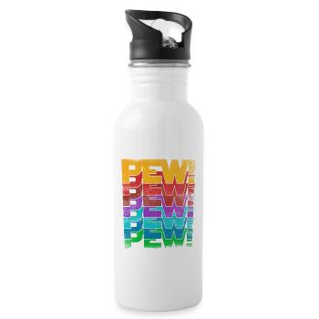 Retro Laser Sound für Gamer mit Sci-Fi Vibes - Trinkflasche mit integriertem Trinkhalm - Weiß - Rechts