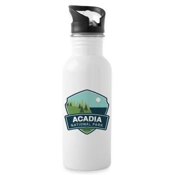 Acadia National Park - Maine - Trinkflasche mit integriertem Trinkhalm - Weiß - Rechts