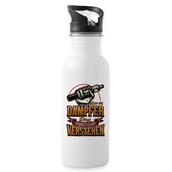 Vape Dampfer E Zigarette Spruch Vaping Geschenk - Trinkflasche mit integriertem Trinkhalm - Weiß - Rechts