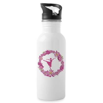 Dance blumenkranz - Trinkflasche mit integriertem Trinkhalm - Weiß - Rechts