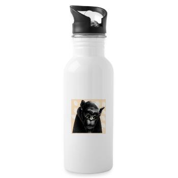 Affe - Zeichnung - Trinkflasche mit integriertem Trinkhalm - Weiß - Rechts