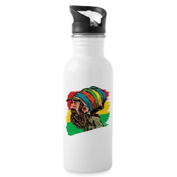Cadeau reggae Rasta Rastaman Dreadlocks - Gourde avec paille intégrée - blanc - Droite