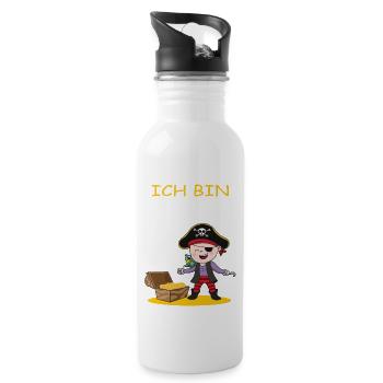 2. Geburtstag Kind Pirat - Trinkflasche mit integriertem Trinkhalm - Weiß - Rechts