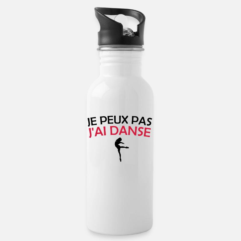je peux pas j'ai danse - Gourde avec paille intégrée - blanc