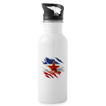 Yugoslavia Yugoslavia Yugo gift idea - Water bottle with straw - white - Right