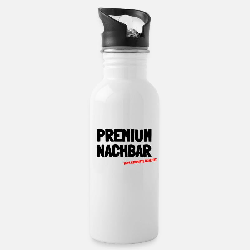 Premium Voisin 100 % qualité vérifiée - Gourde avec paille intégrée - blanc