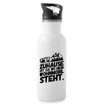 Camper Camping Campen Wohnmobil II - Trinkflasche mit integriertem Trinkhalm - Weiß - Rechts