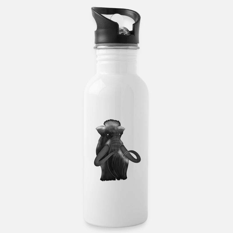 Mammut Eiszeit Elefant Steinzeit Geschenkidee Tier - Trinkflasche mit integriertem Trinkhalm - Weiß