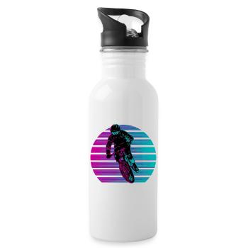 Downhill mountain bike vintage mountain bike - Water bottle with straw - white - Right