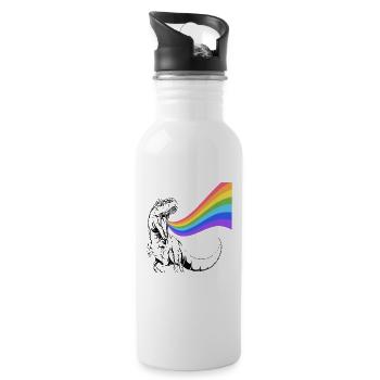 Rainbow - Water bottle with straw - white - Right