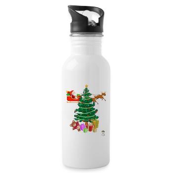 Noël - Gourde avec paille intégrée - blanc - Droite