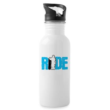 Snowboarden Berge Party Apres Geschenk - Trinkflasche mit integriertem Trinkhalm - Weiß - Rechts