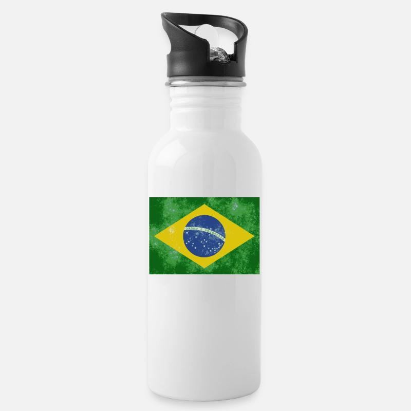 Brésil - Gourde avec paille intégrée - blanc