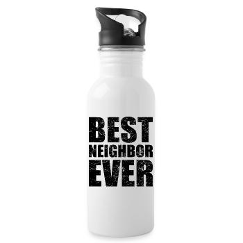 Best neighbor neighbor neighborhood gift - Water bottle with straw - white - Right