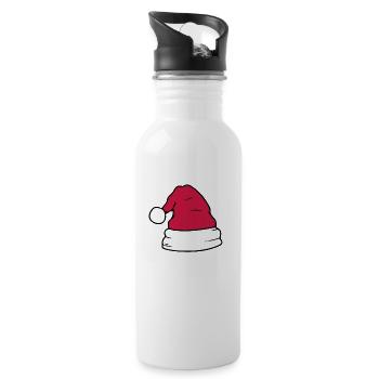 chapeau de père Noël - Gourde avec paille intégrée - blanc - Droite