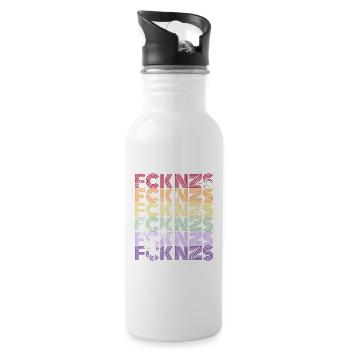 Against Nazis - FCK AFD - Against Right - Water bottle with straw - white - Right