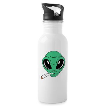 Fumeur étranger - Gourde avec paille intégrée - blanc - Droite