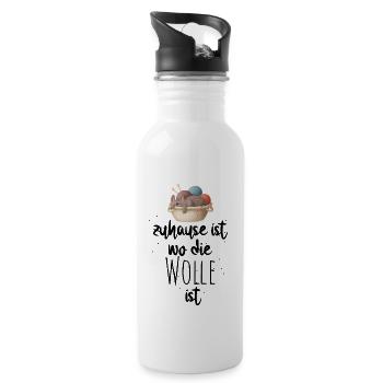 Perfekter Stricken Spruch für Großmütter Geschenk - Trinkflasche mit integriertem Trinkhalm - Weiß - Rechts