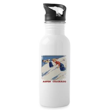 ski - Gourde avec paille intégrée - blanc - Droite