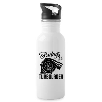 Turbolader Boost Petrol Schrauber Turbo Geschenk - Trinkflasche mit integriertem Trinkhalm - Weiß - Rechts