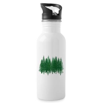 Forêt Nature Randonnée Sapins Environnement Nature sauvage - Gourde avec paille intégrée - blanc - Droite