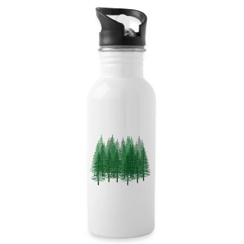 Forest Nature Hiking Forester Nature Conservation Fir Tree - Water bottle with straw - white - Right