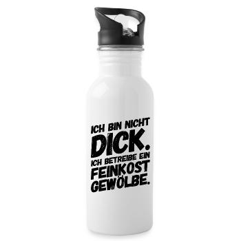 Lustige Sprüche Abnehmen Gewölbe - Trinkflasche mit integriertem Trinkhalm - Weiß - Rechts