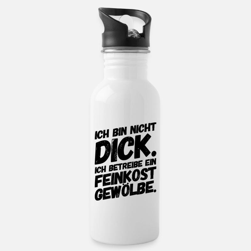 Lustige Sprüche Abnehmen Gewölbe - Trinkflasche mit integriertem Trinkhalm - Weiß