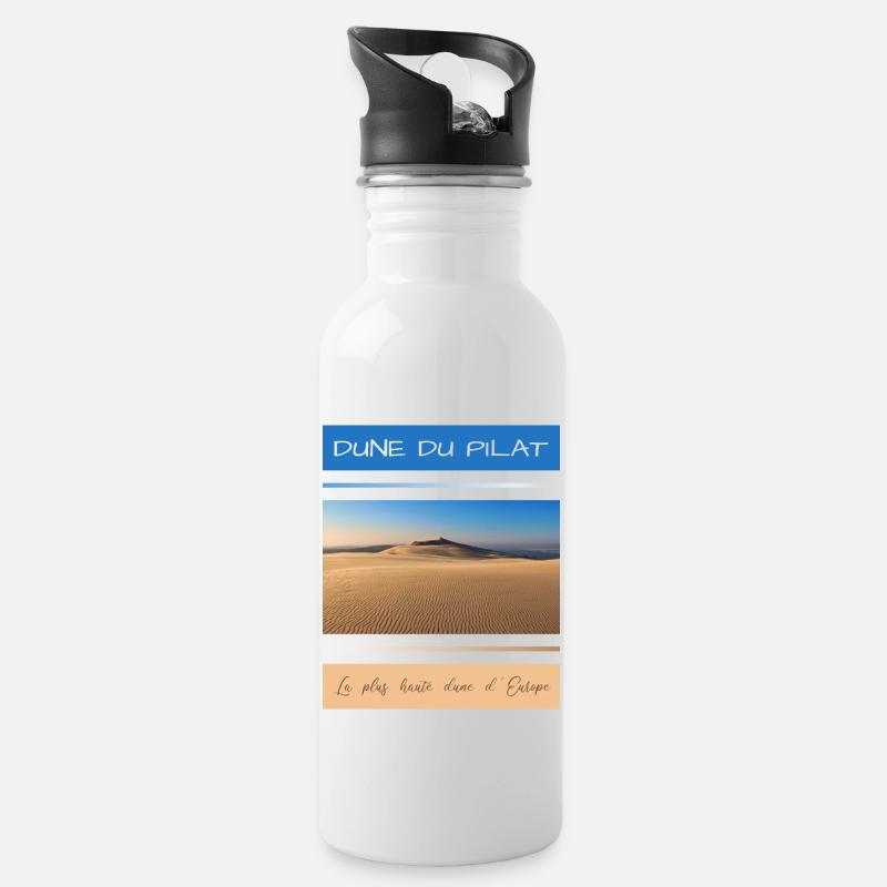 Dune du Pilat - la plus haute dune d'Europe - Gourde avec paille intégrée - blanc