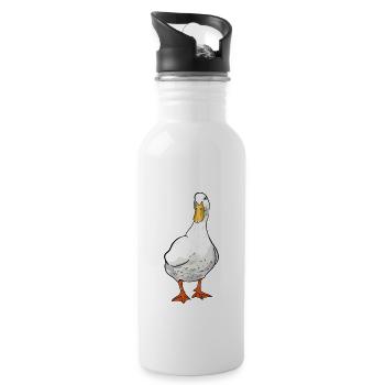 Duck - Water bottle with straw - white - Right